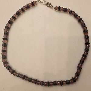 NAPIER Choker Necklace  Beaded  Bronze and Brown Vintage